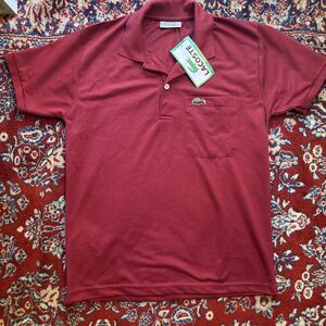 Vintage Men's Chemise Lacoste Red Short Sleeve Polo Shirt Size Large NWT